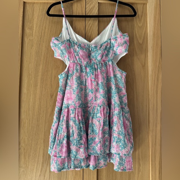 Lumiere Pink and Blue Floral Mini Dress - Picture 5 of 5